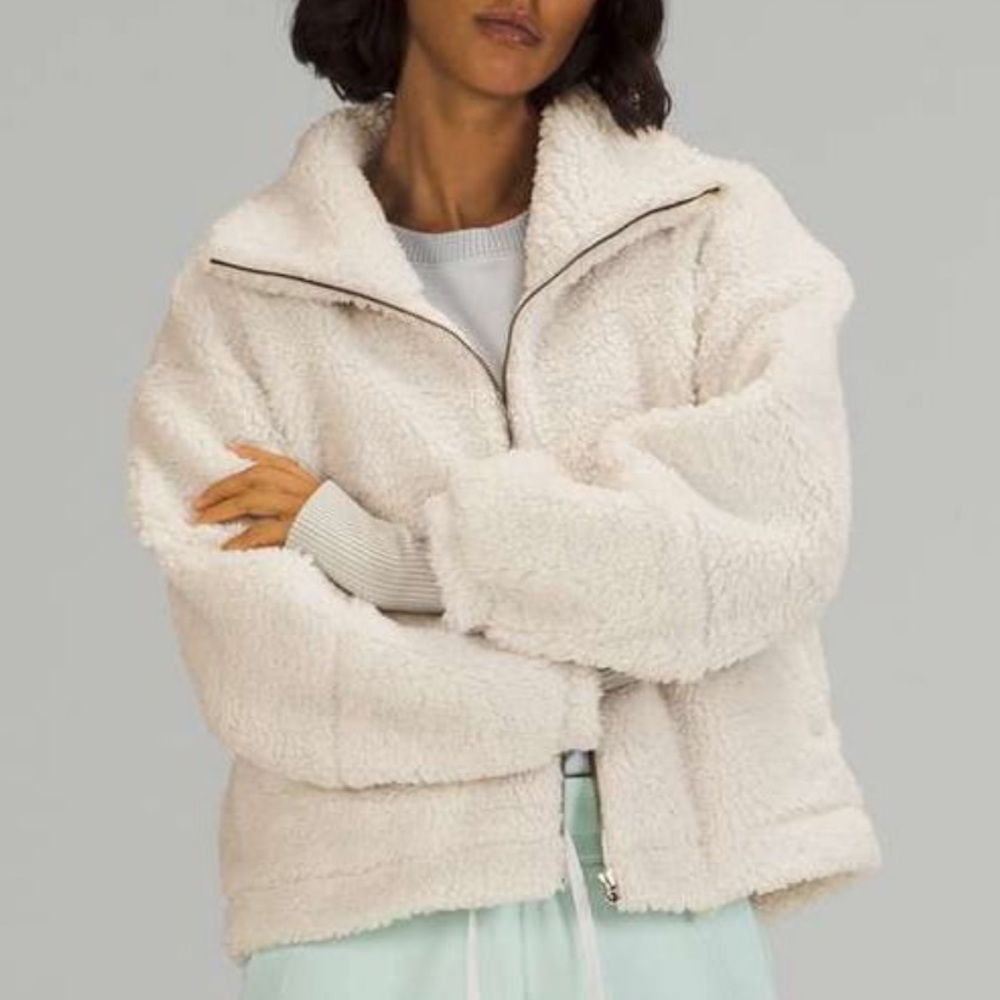 Lululemon Cinchable Fleece Zip-Up White Opal size 2 - Picture 8 of 8